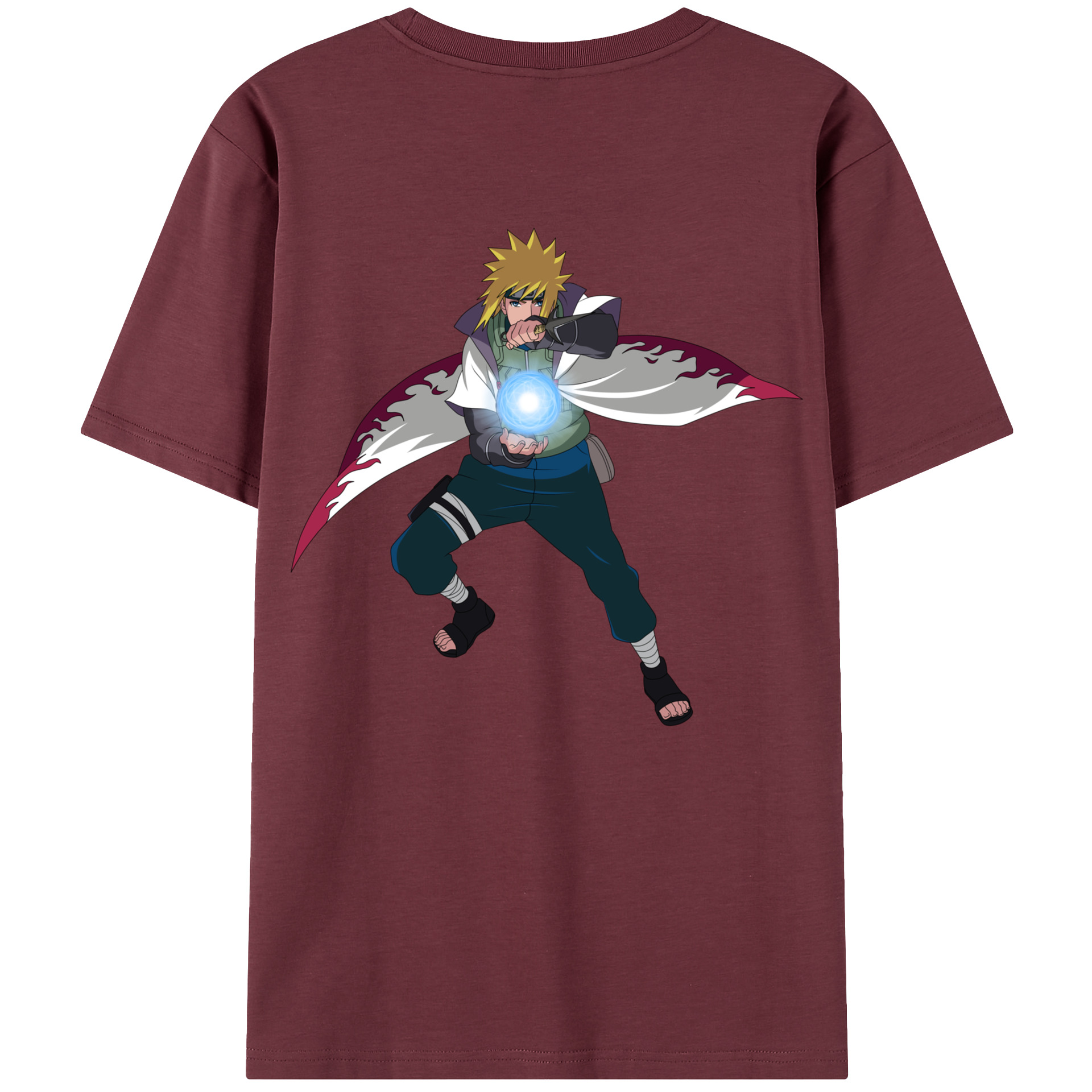 （画像用） NARUTO -ナルト- 波風 ミナト Namikaze Minato 綿100％半袖Tシャツ（背面プリント）
